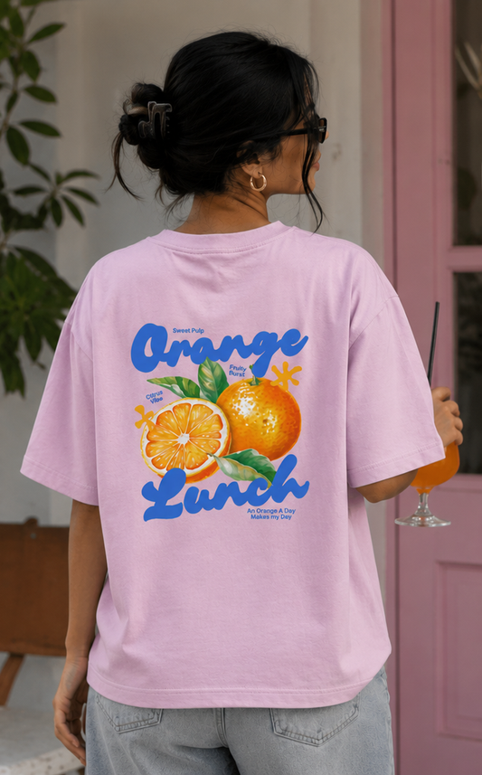 Orange Lunch - Premium Oversized T-Shirt (240 GSM)