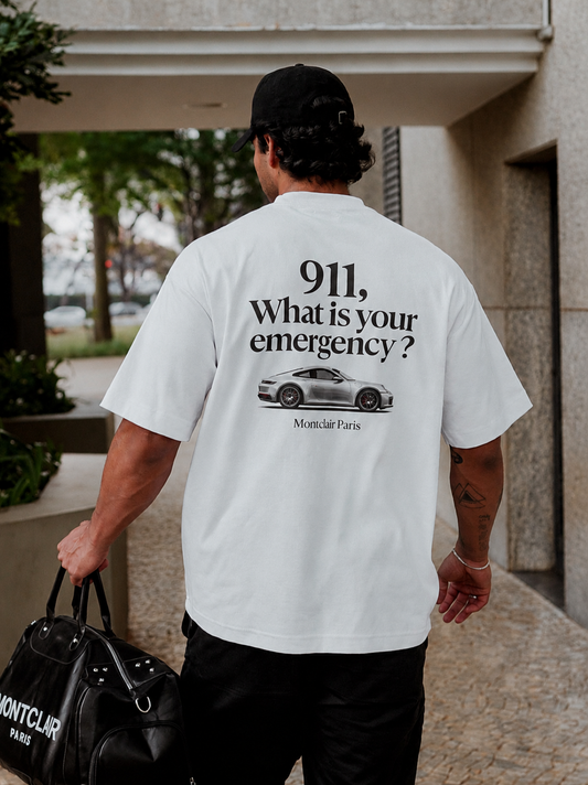 911 What Is Your Emergency - Premium Unisex Oversized T-shirt (240 GSM)