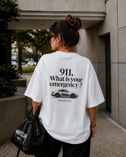 911 What Is Your Emergency - Premium Unisex Oversized T-shirt (240 GSM)