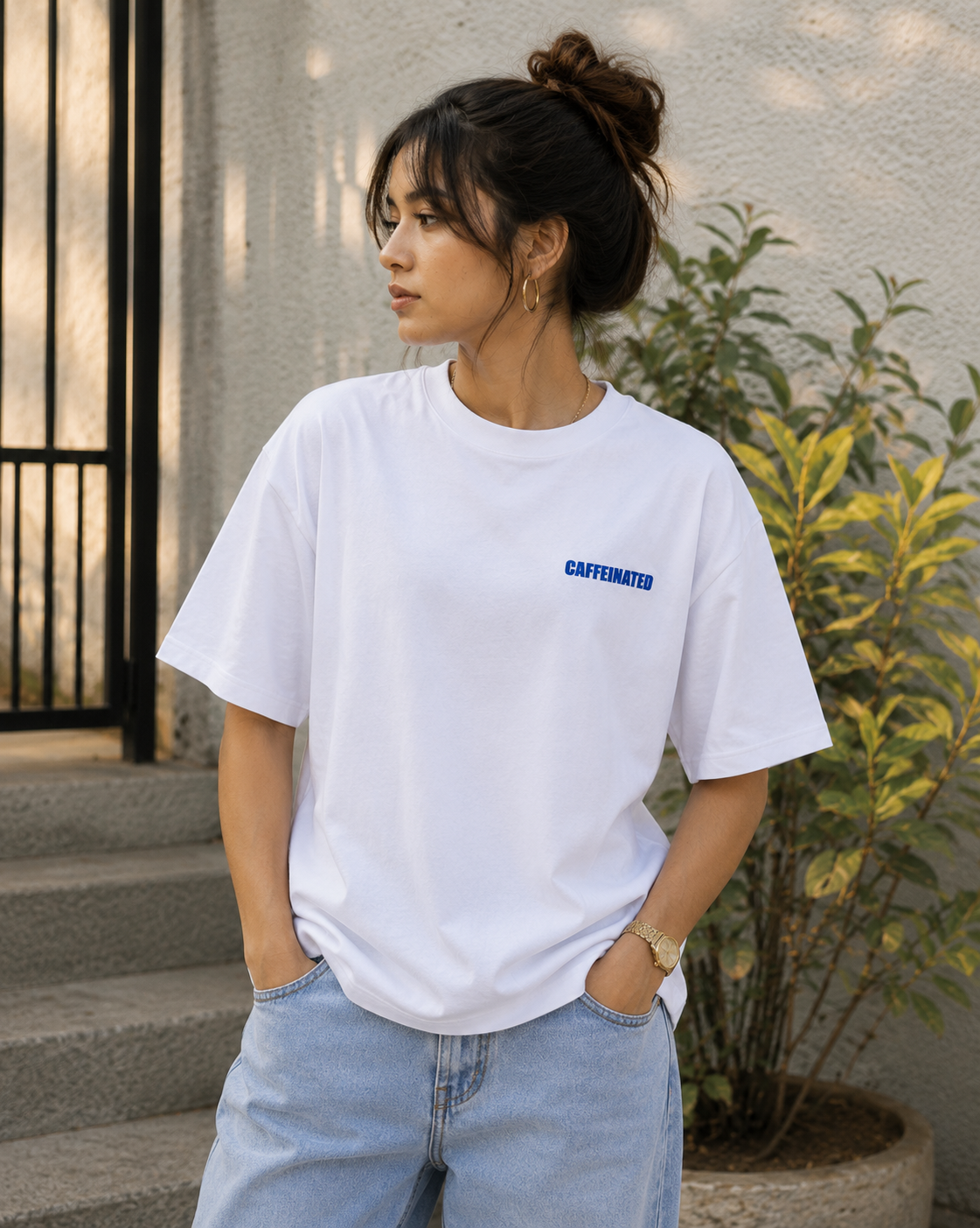 Caffeinated - Premium Oversized T-Shirt (240 GSM)