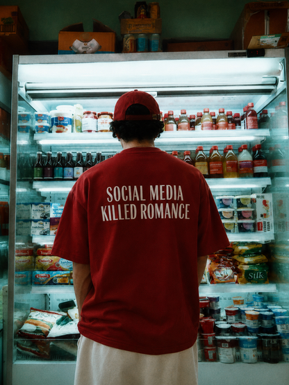 Social Media Killed Romance - Premium Oversized T-shirt (240 GSM)